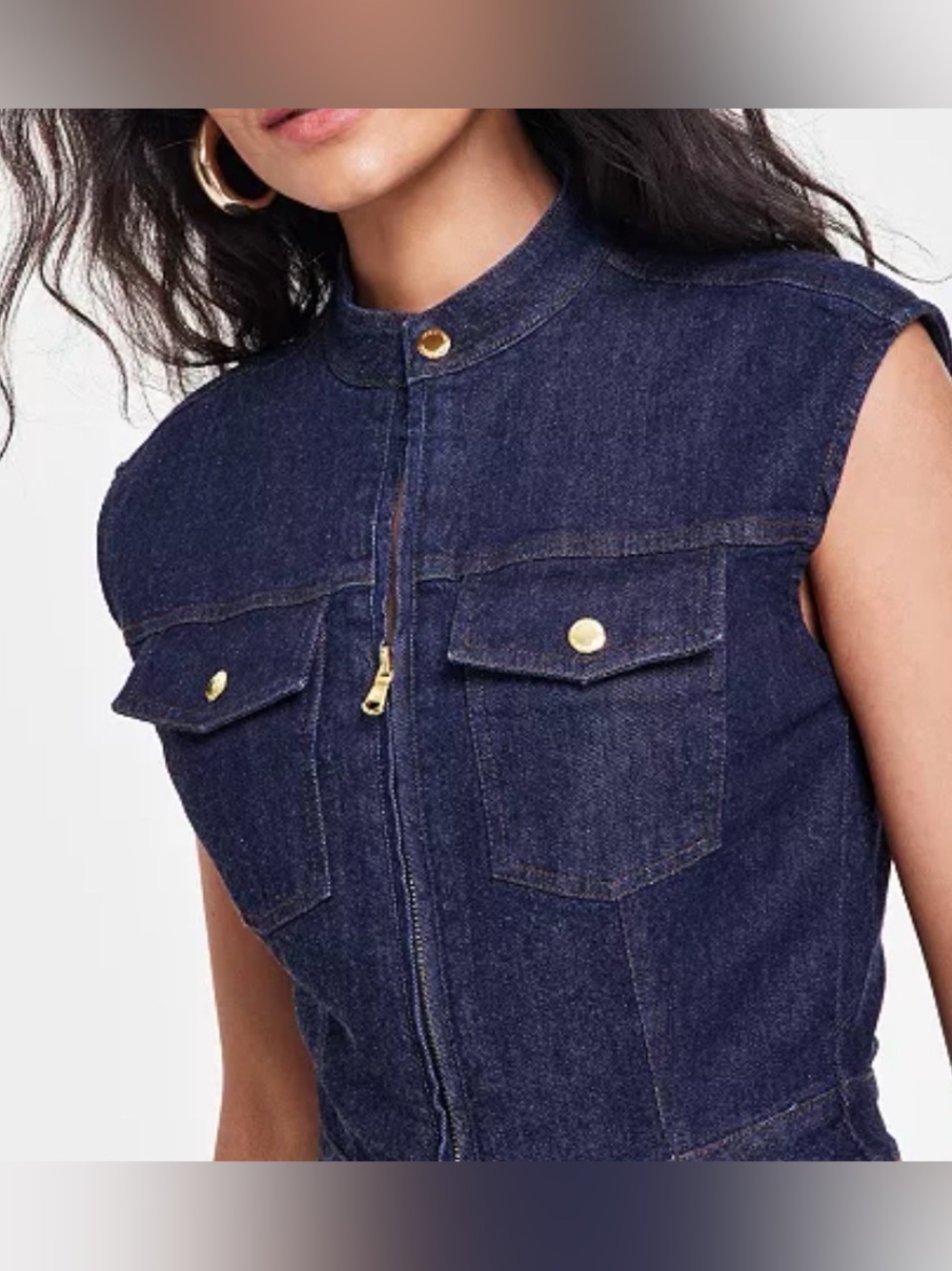 I.N.C. International Concepts Denim Jumpsuit Size Small Dark Wash Wide Leg - Picture 3 of 12